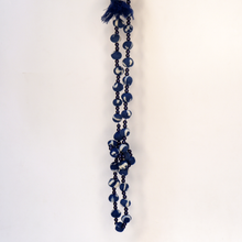 Load image into Gallery viewer, Indigo Fabric Pompom necklace
