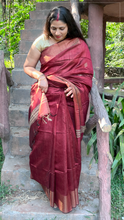 Load image into Gallery viewer, Tussar &amp; Dupion handwoven silk saree
