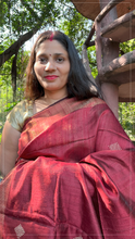 Load image into Gallery viewer, Tussar &amp; Dupion handwoven silk saree
