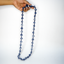 Load image into Gallery viewer, Indigo Fabric Pompom necklace
