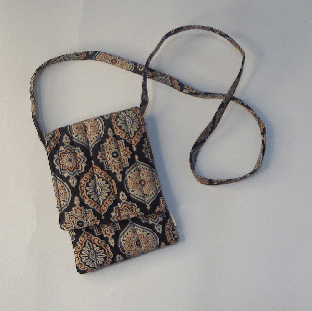 Ajrakh Printed black Sling bag