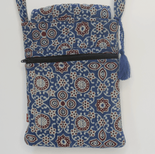 Load image into Gallery viewer, Ajrakh Printed Blue Sling bag
