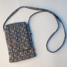 Load image into Gallery viewer, Ajrakh Printed Blue Sling bag
