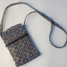 Load image into Gallery viewer, Ajrakh Printed Blue Sling bag
