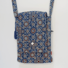 Load image into Gallery viewer, Ajrakh Printed Blue Sling bag
