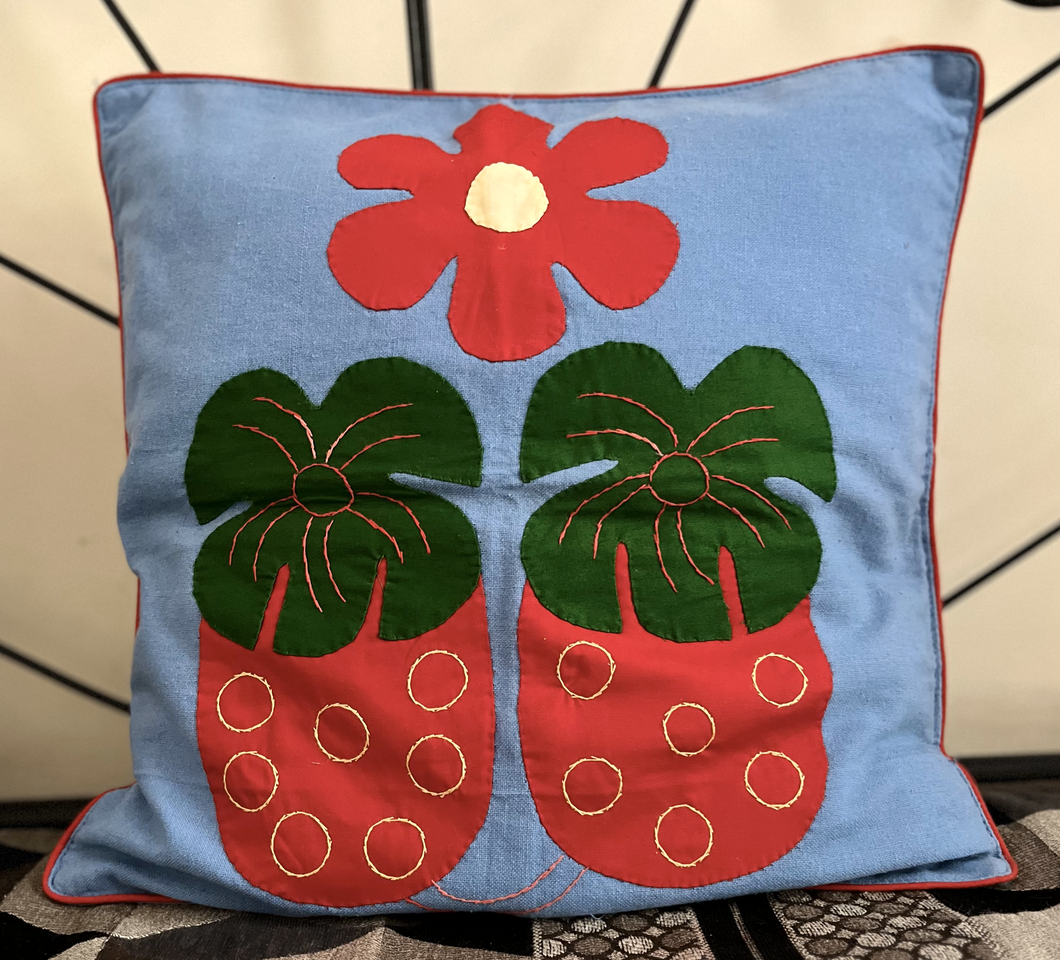 Applique work pineapple cushion cover