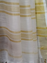 Load image into Gallery viewer, Bhagalpuri white and golden linen saree
