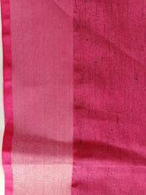 Load image into Gallery viewer, Bhagalpuri Black and pink cotton linen saree
