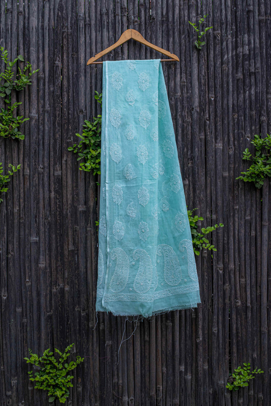 Bageecha Blue Chikankari Dupatta