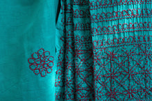 Load image into Gallery viewer, Nawaab Sea Green Keri Buta Chikankari Sarees
