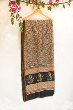 Load image into Gallery viewer, GulBano Beige Block-Printed Chanderi Dupatta
