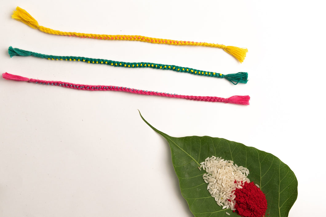 Macrame Beaded Rakhi ( Available in 3 Colours)